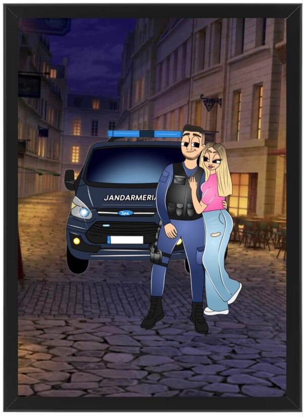 Cartoon Jandarm Cuplu