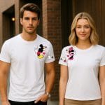 Set 2 tricouri cuplu Mickey & Minnie + Initiale