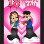 Tablou Cartoon Aniversare Cuplu V17