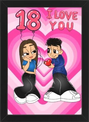 Tablou Cartoon Aniversare Cuplu V17