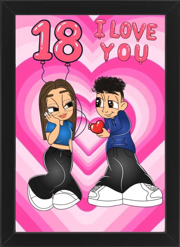 Tablou Cartoon Aniversare Cuplu V17