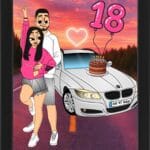 Tablou Cartoon Aniversare Cuplu V19