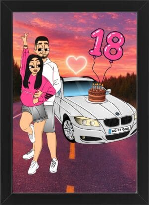 Tablou Cartoon Aniversare Cuplu V19