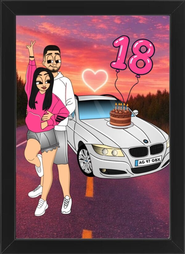 Tablou Cartoon Aniversare Cuplu V19