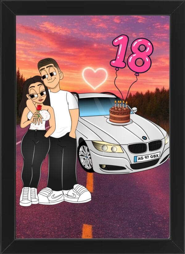 Tablou Cartoon Aniversare Cuplu V20