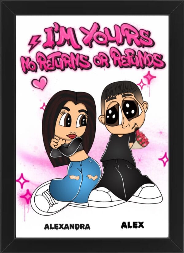 Cartoon Cuplu I'M YOURS NO RETURNS OR REFUNDS