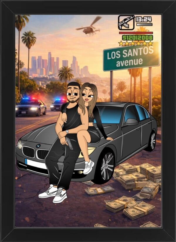 Tablou Cartoon GTA Love Story