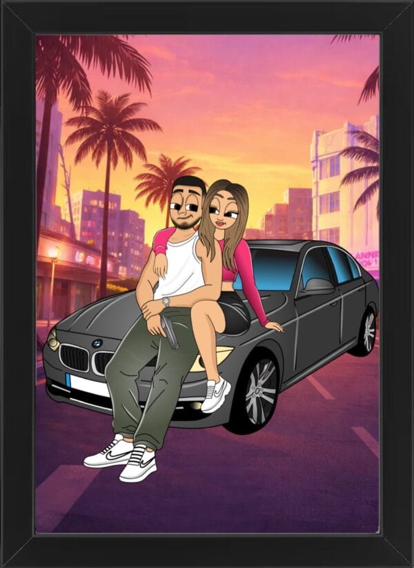 Tablou Cartoon GTA Love Story